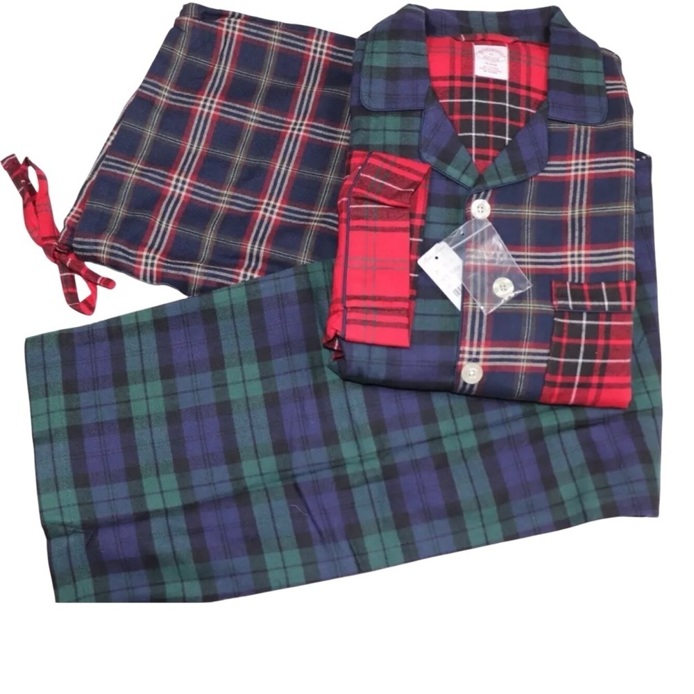 Brooks Brothers Men’s Size Large Mixed plaid flannel pajama set lightweight NWT